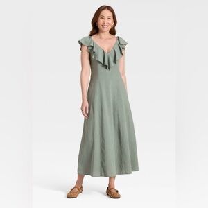 Universal Thread NWT Ruffle Sleeve A-Line Maxi Dress - Small